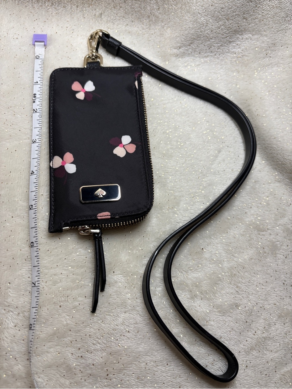 Kate Spade Black Floral Wallet / Card HolderWristlet